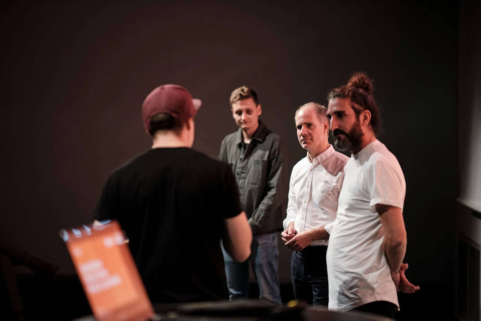 Falk Ebert mit den Speakern David Glock, Prof. Dr. Jan Kirenz und Deniz Cevher